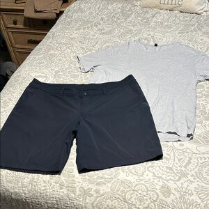 🎄Closet Closing Sale🎄 Lululemon Dark Blue Men's Shorts & Tee Set XXL 40
